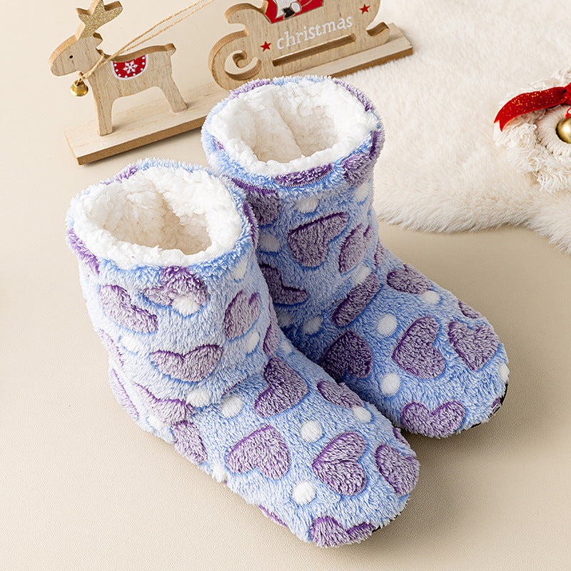 Chaussons chaussettes doublés polaire — semelle antidérapante