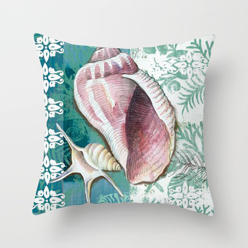 Housse de coussin à motifs marins, esprit méditerranéen — coloris