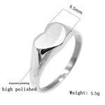 Bague cœur en acier inoxydable plaqué or 18 carats
