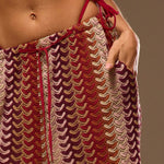 Pantalon de plage en maille crochet ajourée — motif vagues