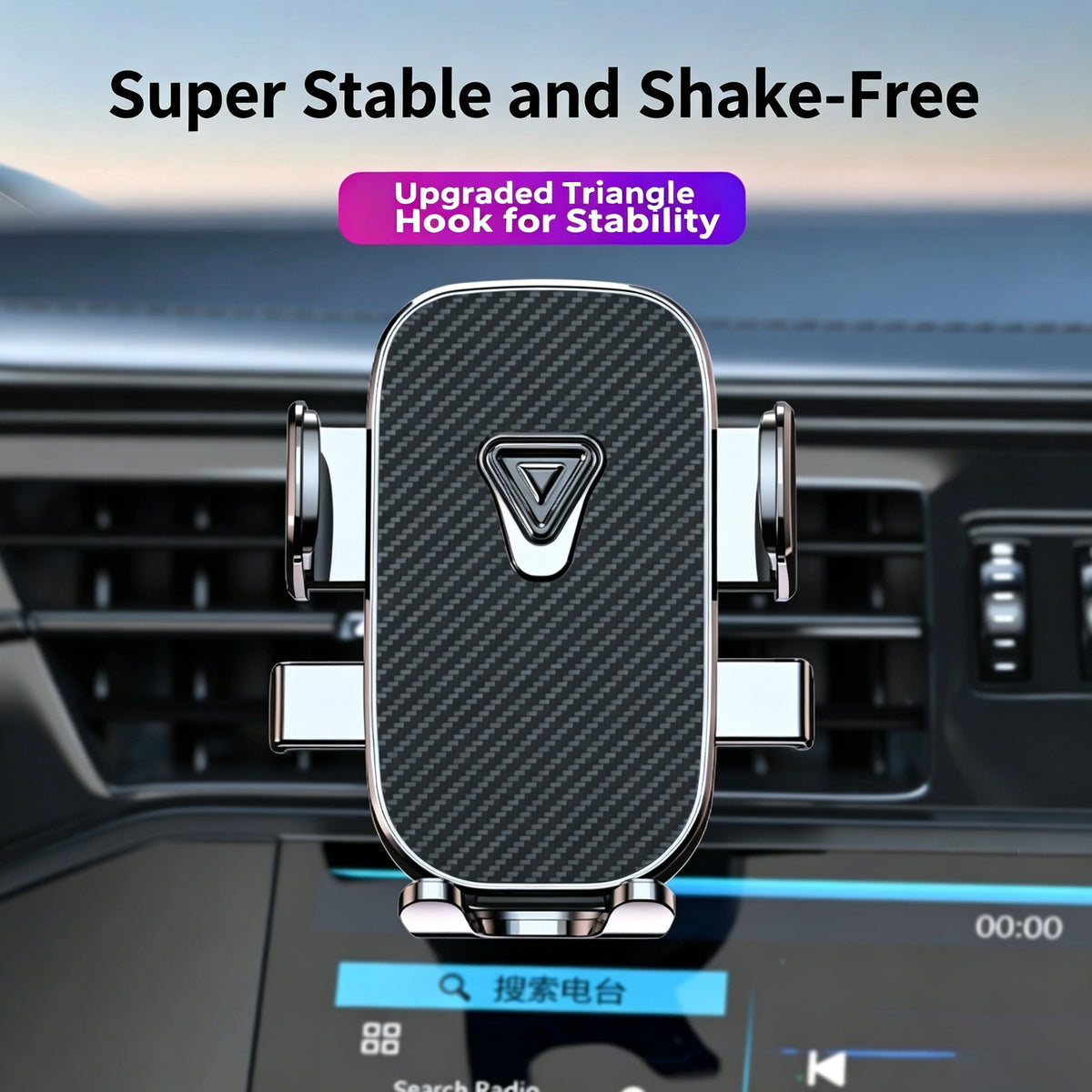 Support téléphone à serrage automatique — grille d’aération