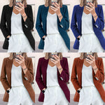 Blazer en velours côtelé sans boutons — coupe longue ajustée
