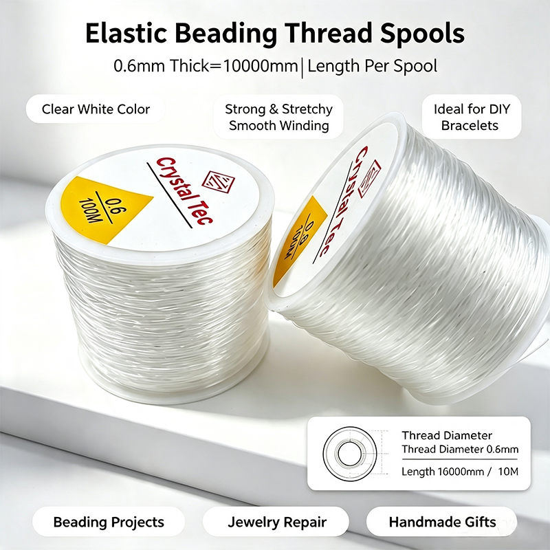 Fil élastique pour perles — résistant, spécial bracelets