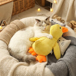 Canard en peluche gaufrée à couiner, trois tailles