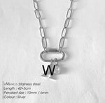 Collier lettre à personnaliser — initiale A à Z, acier inoxy — coloris