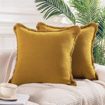 Housse de coussin à franges, coton bohème