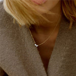 Pendentif en argent 925 plaqué or 18 carats — collier zircons 45 cm ajustable