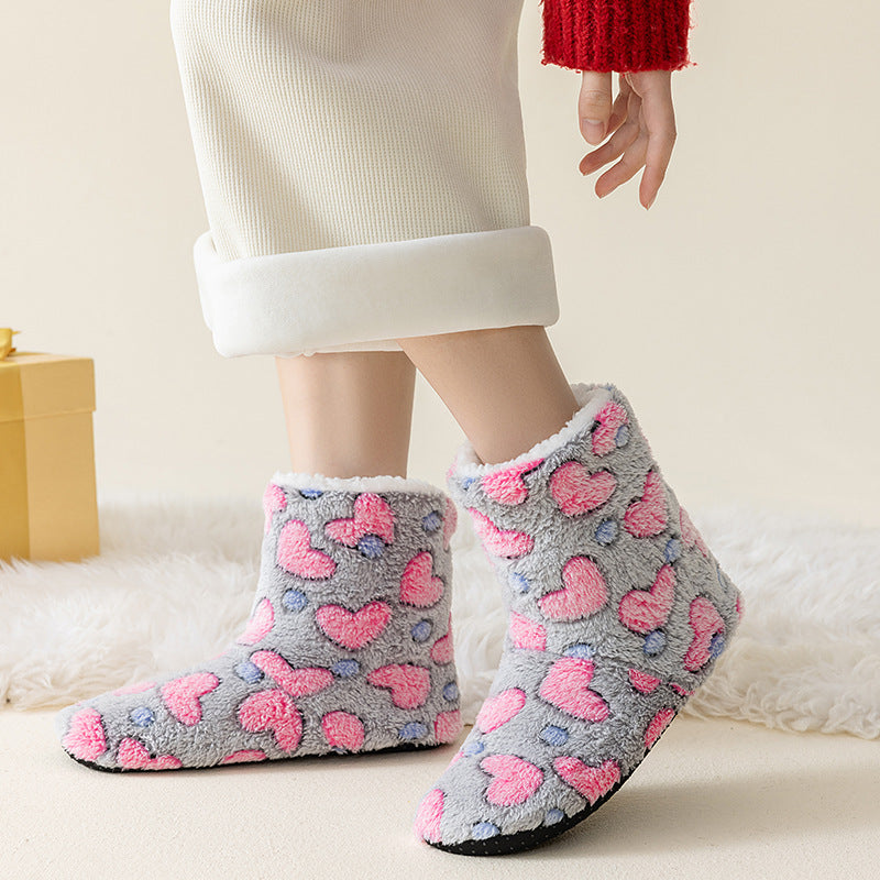 Chaussons chaussettes doublés polaire — semelle antidérapante