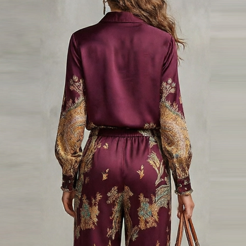 Ensemble chemise et pantalon à motif cachemire