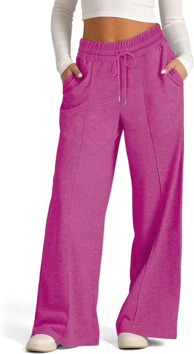 Pantalon large en molleton, pli marqué devant — coloris