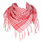Foulard à carreaux avec franges 100 × 100 cm — séchage rapide, 2 coloris