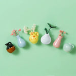 Mini vases magnétiques en céramique, lot de cinq — coloris
