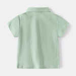 Polo garçon en coton — manches courtes, col boutonné