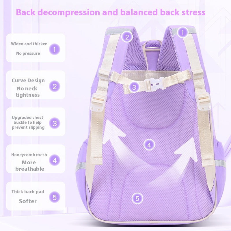 Cartable primaire à fenêtre transparente — dos matelassé