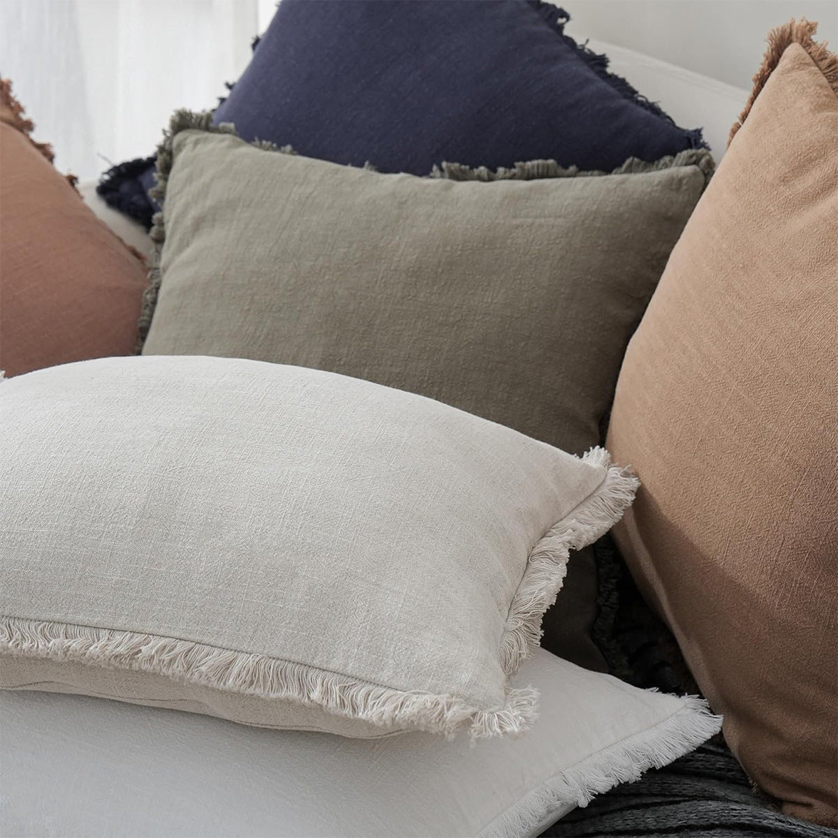 Housse de coussin à franges, coton bohème