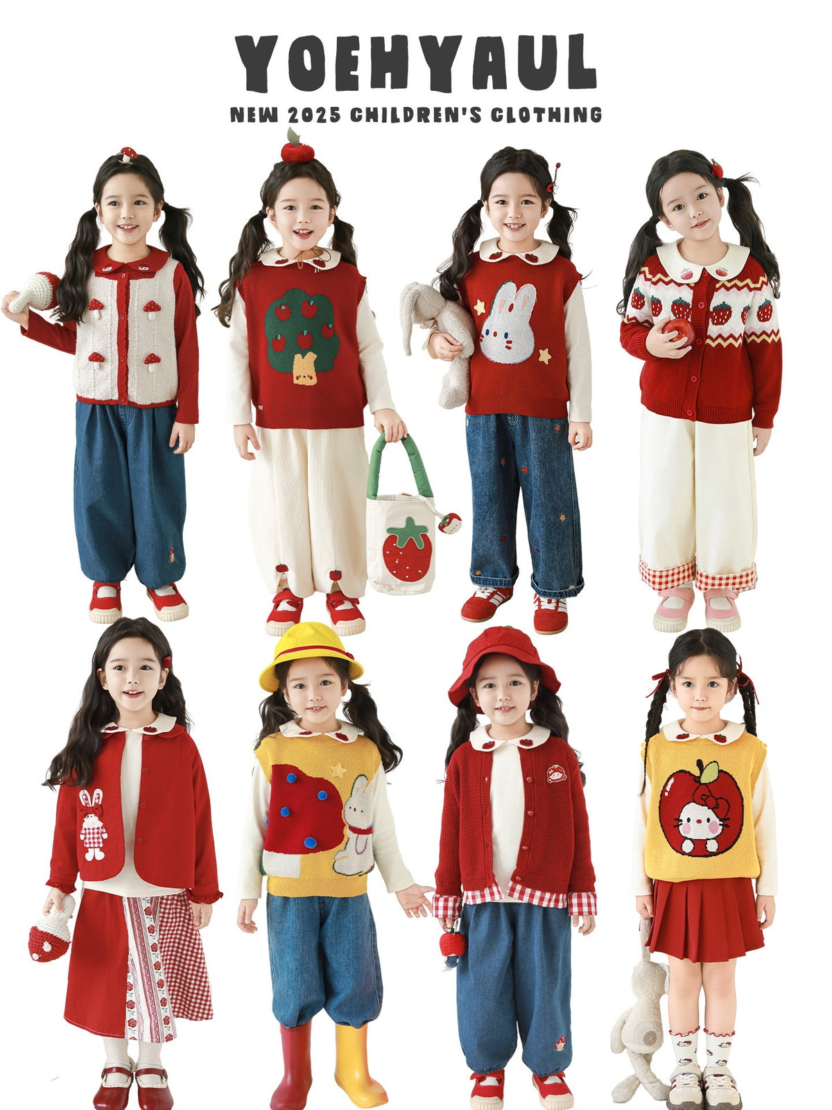 Sous-pull fille à col montant — motif brodé