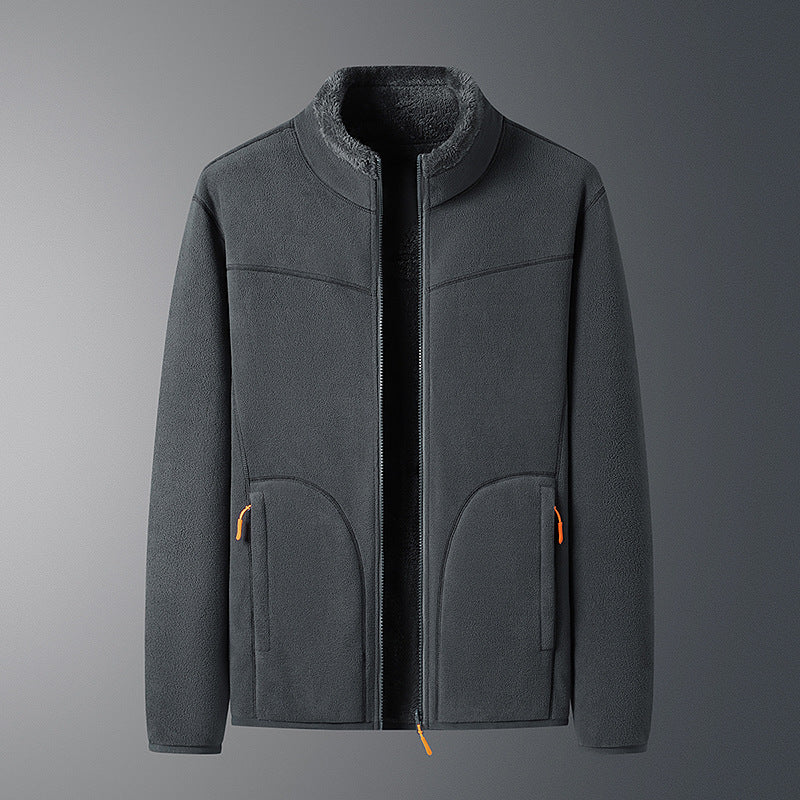 Polaire zippée à col montant, deux faces — coloris
