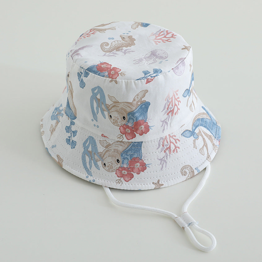 Bob bébé réversible en coton — jugulaire réglable