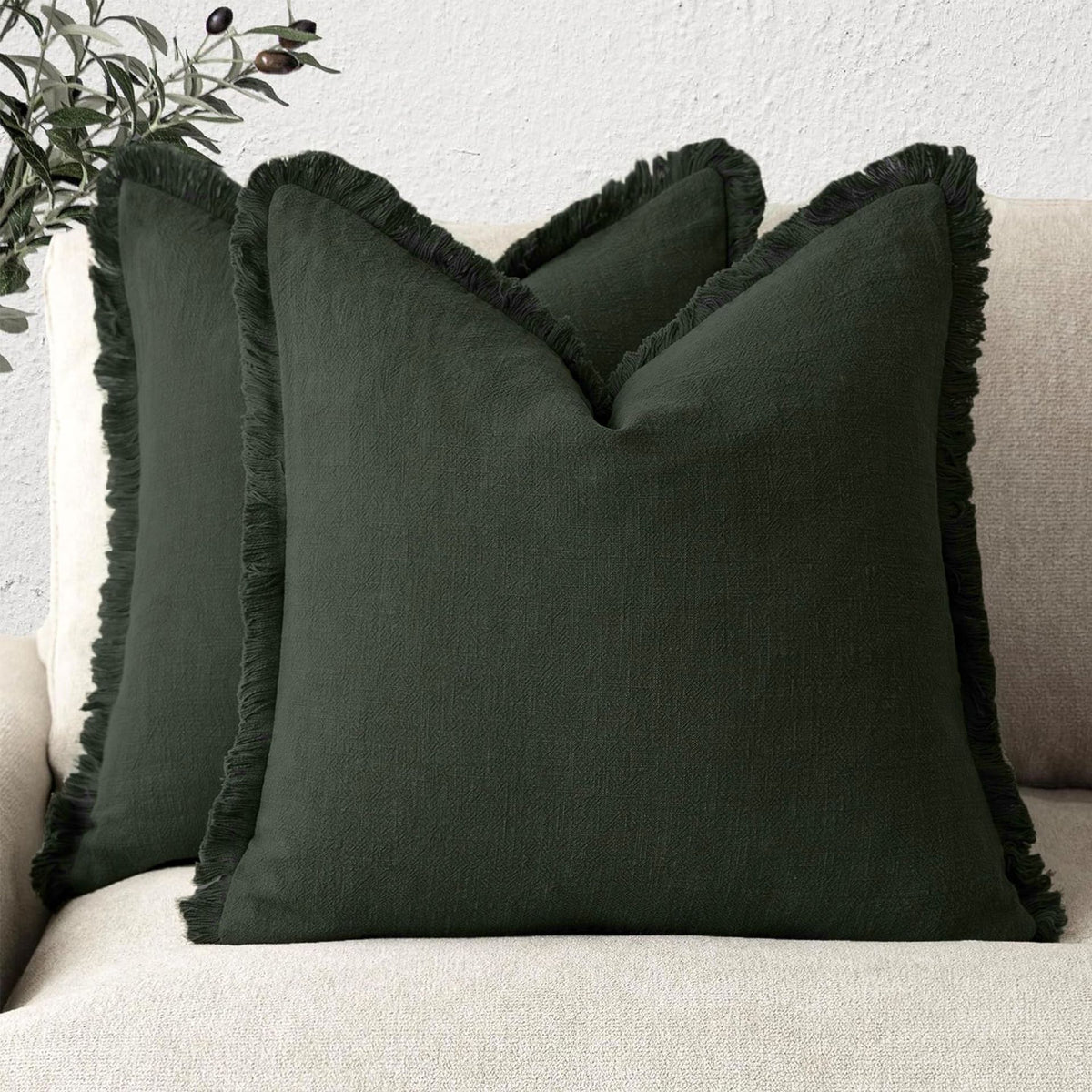 Housse de coussin à franges, coton bohème — coloris