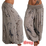 Pantalon sarouel fluide à imprimé moucheté — taille smockée — coloris