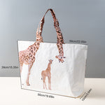 Cabas tressé imperméable à motif girafe