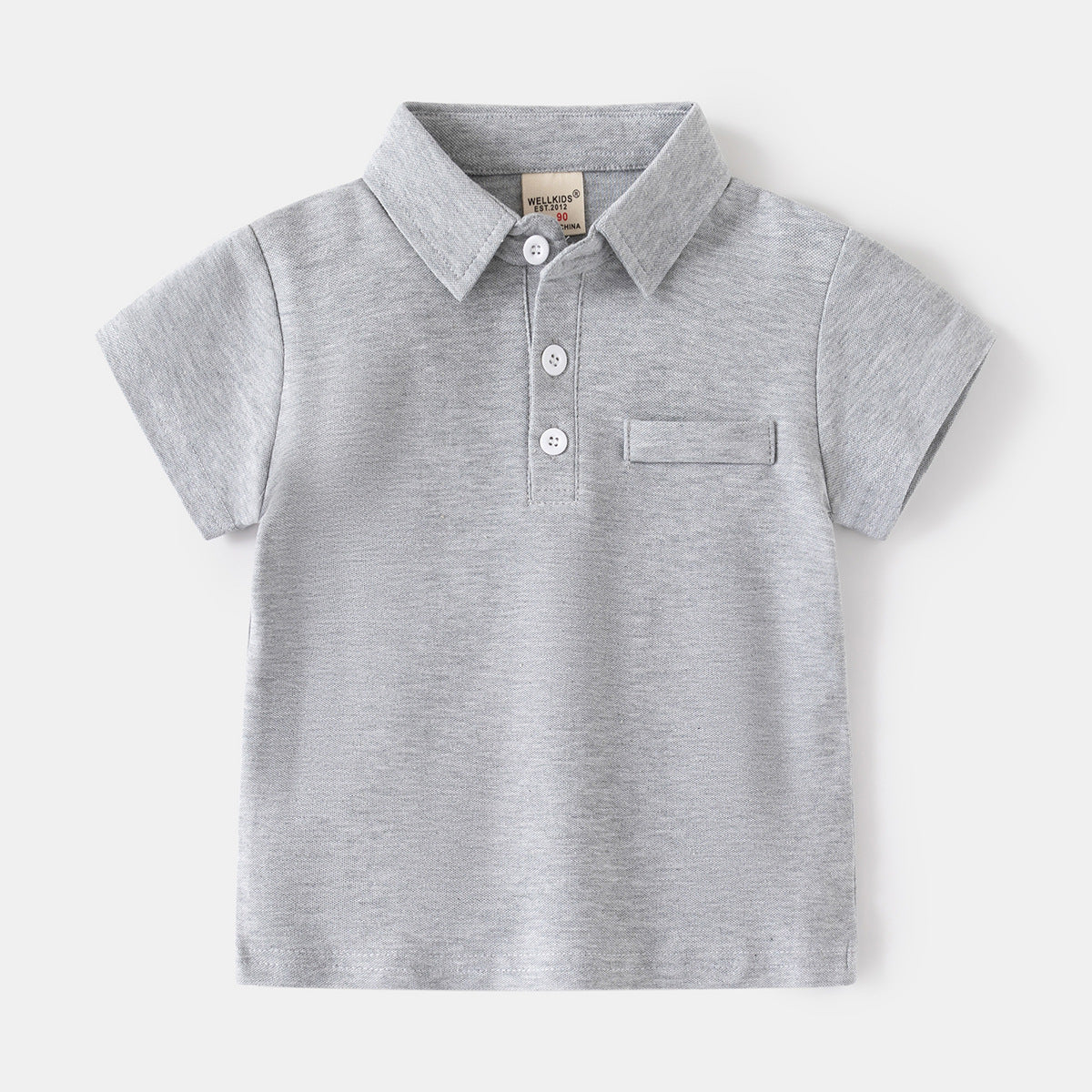 Polo garçon en coton — manches courtes, col boutonné — coloris
