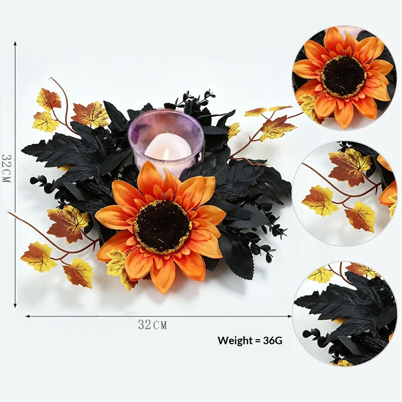 Couronne de photophore en feuillage artificiel — 23 à 32 cm