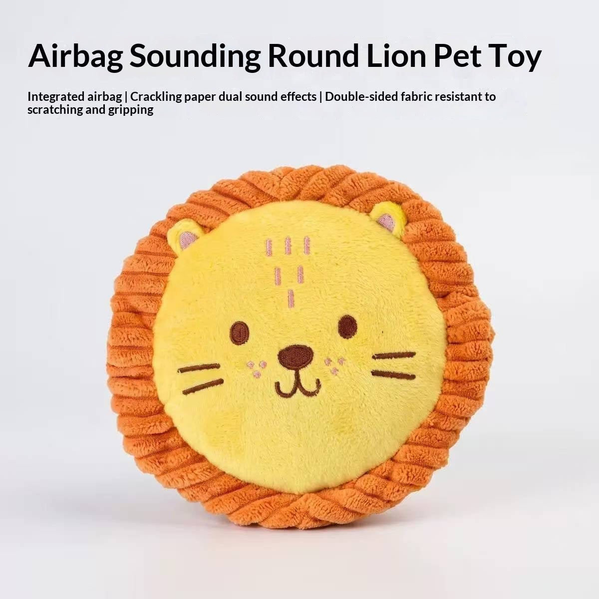 Disque en peluche pour chien — couineur et papier froissant