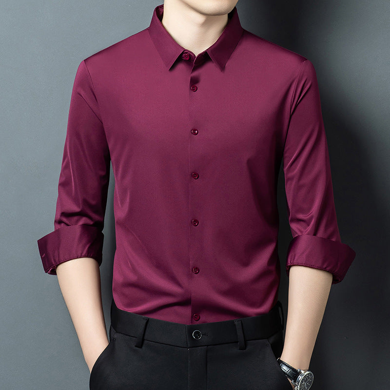 Chemise homme manches longues — fine, coupe droite