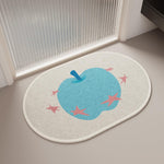 Tapis de bain ovale à motif pomme — bord arrondi
