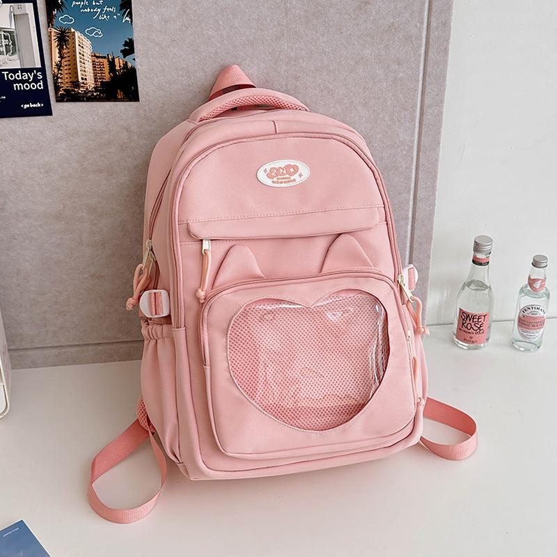 Sac à dos écolier à badges — avec ou sans breloque — coloris