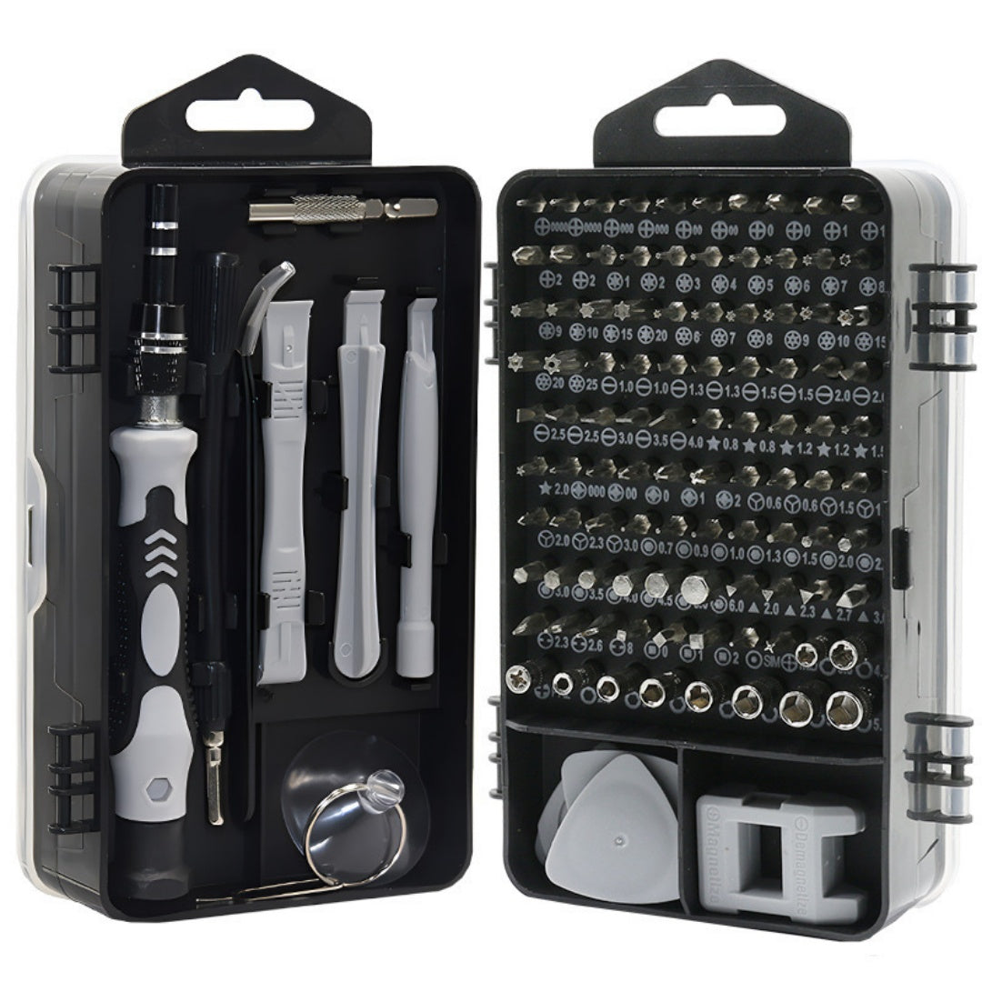 Coffret de tournevis de précision 115 en 1 — embouts magnétiques et outils d’ouverture