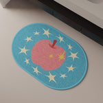 Tapis de bain ovale à motif pomme — bord arrondi