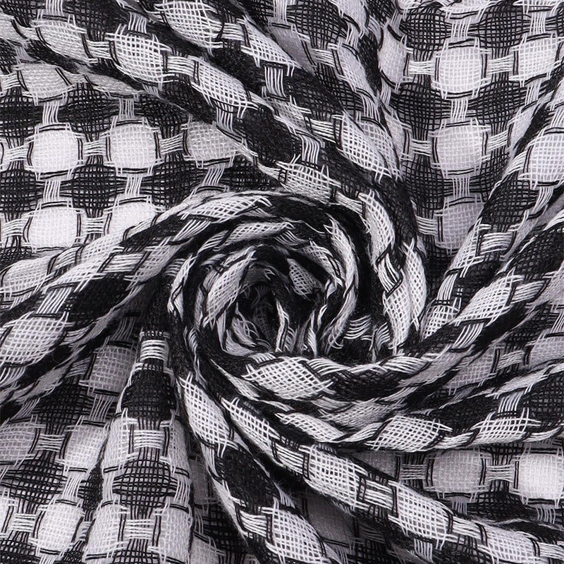 Foulard à carreaux avec franges 100 × 100 cm — séchage rapide, 2 coloris