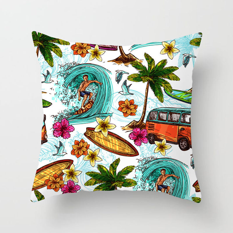 Housse de coussin à motifs marins, esprit méditerranéen — coloris