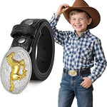 Ceinture enfant western à boucle gravée