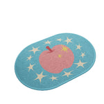 Tapis de bain ovale à motif pomme — bord arrondi
