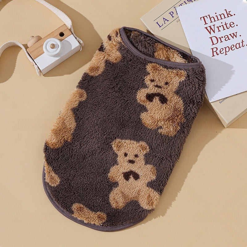 Manteau polaire pour chien à motif oursons — doublé, du XS a — coloris