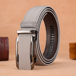 Ceinture homme à boucle automatique pleine, aspect grainé