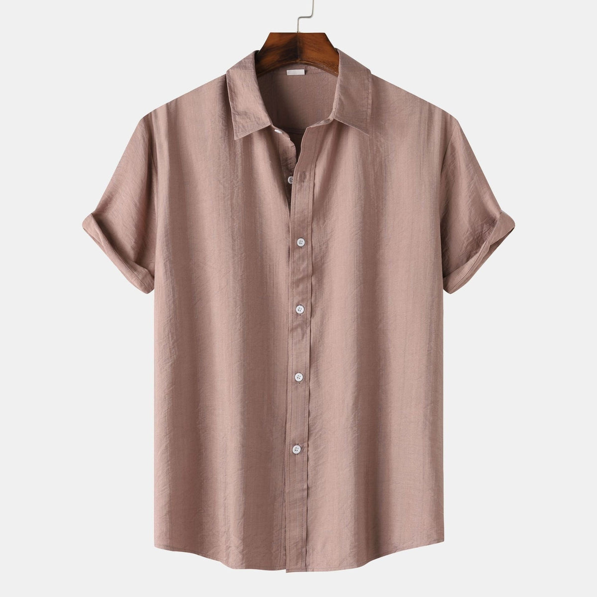 Chemisette homme unie à col ouvert — manches courtes — coloris