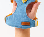 Harnais chiot en jean avec bandana, réglable