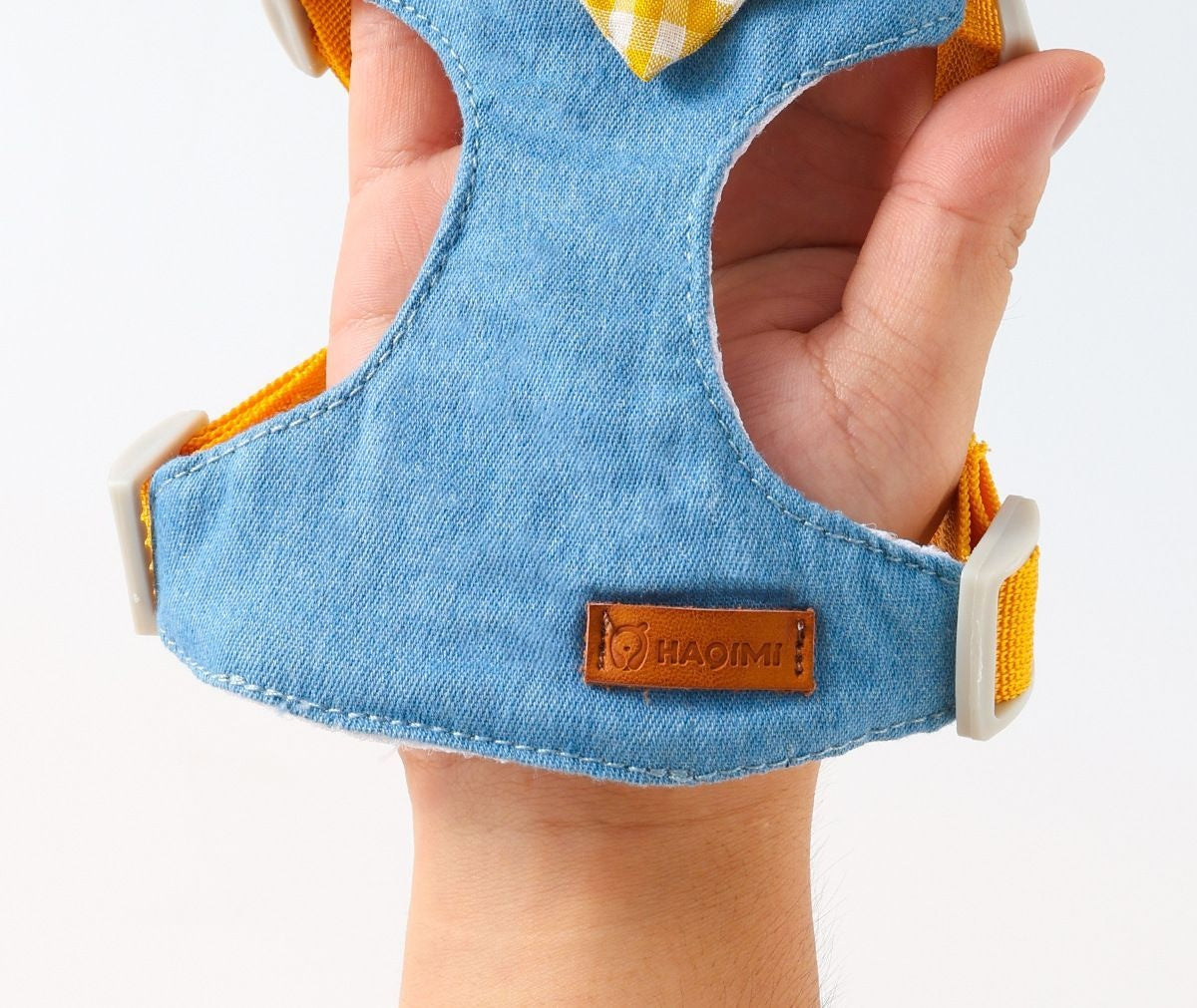 Harnais chiot en jean avec bandana, réglable