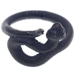 Bague homme serpent en acier inoxydable — enroulement sur le doigt