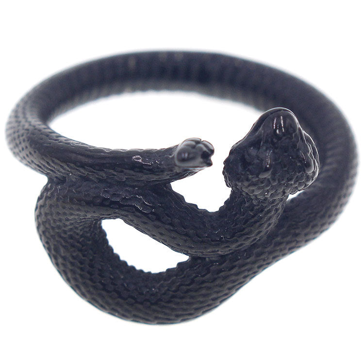 Bague homme serpent en acier inoxydable — enroulement sur le doigt