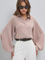 Chemise à manches ballon, poignets boutonnés — coloris