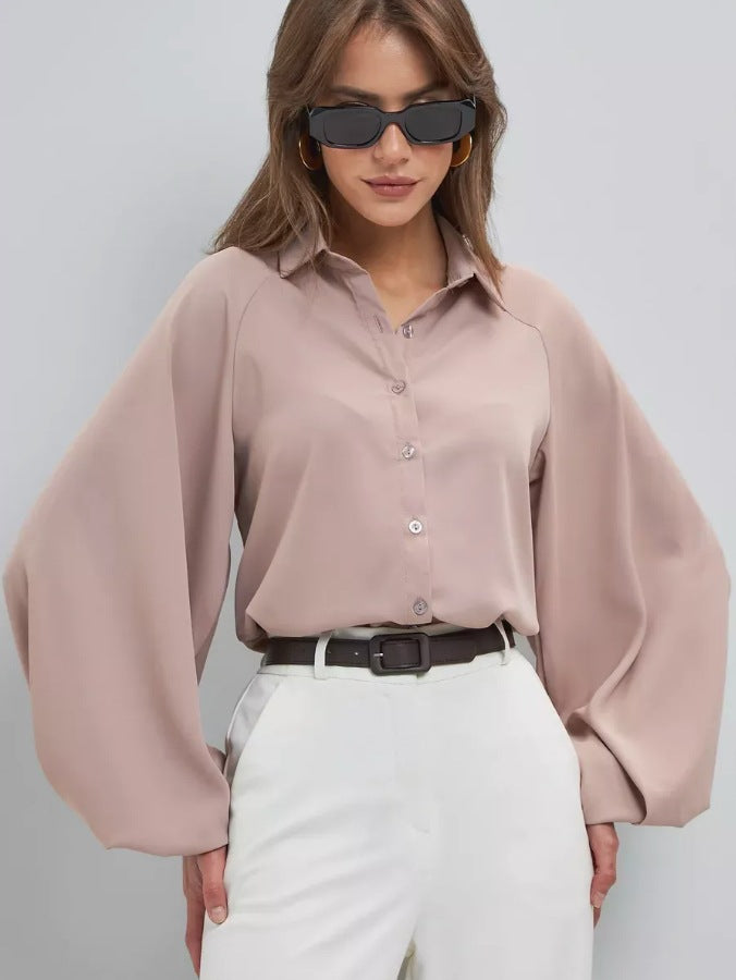 Chemise à manches ballon, poignets boutonnés — coloris