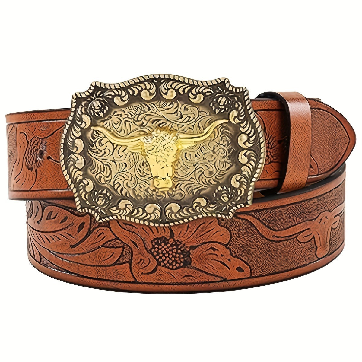 Ceinture homme western à boucle tête de longhorn — coloris