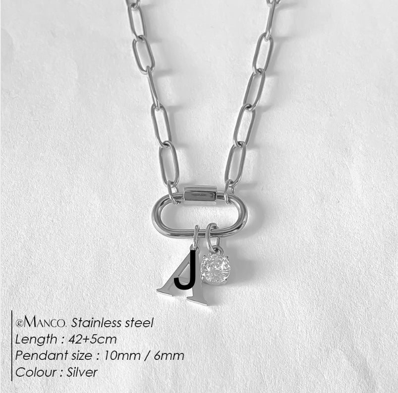 Collier lettre à personnaliser — initiale A à Z, acier inoxydable inaltérable