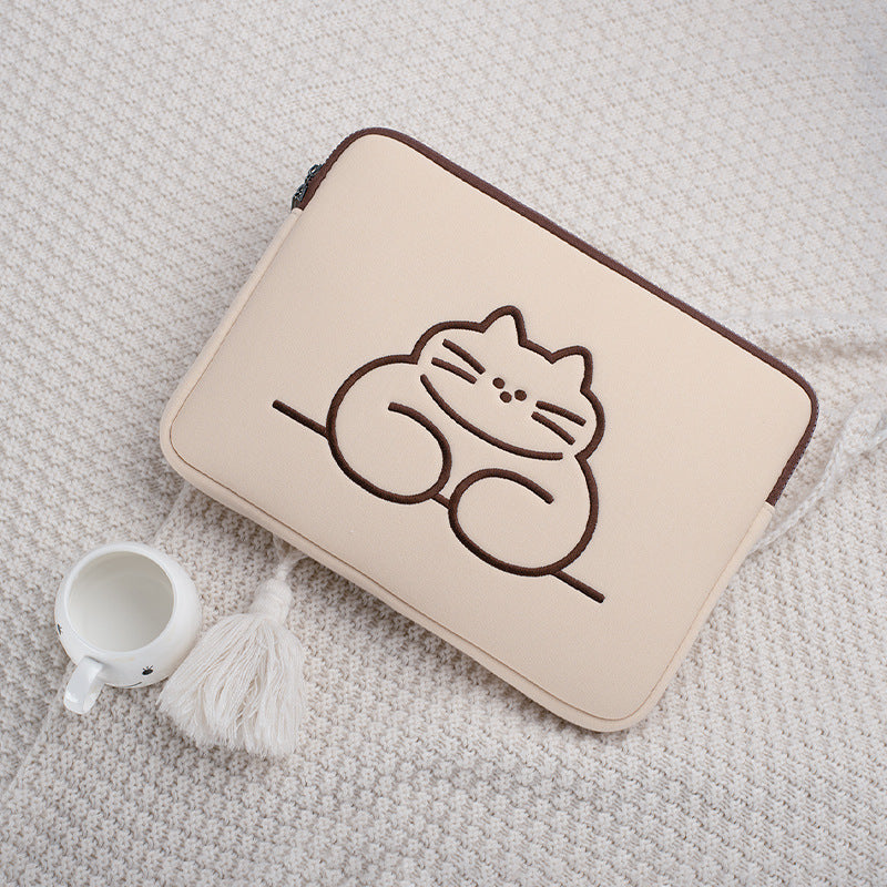 Housse d’ordinateur brodée motif ourson — coloris