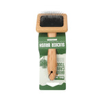 Brosse de toilettage à picots — manche en bambou, chien et c — coloris